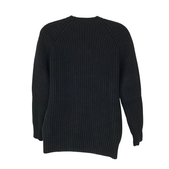 NWOT Micheal Kors Black Extra Thick Ribbed Knit Crew Neck Sweater Size S - Picture 6 of 9